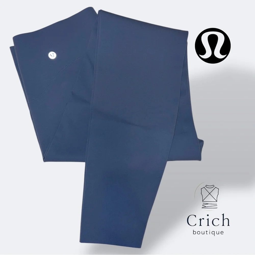 Lululemon Glow Up Blue Twill Tights (Leggings) SIZE 12 NWOT - Picture 1 of 5